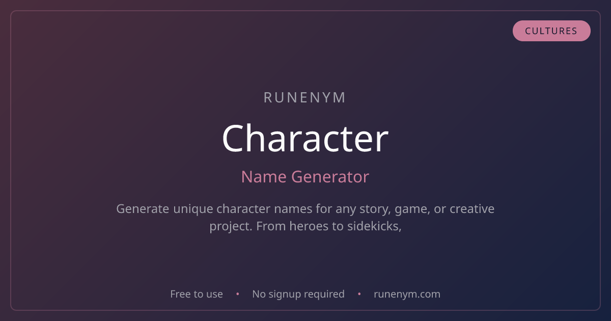 Character Name Generator - Runenym | Runenym