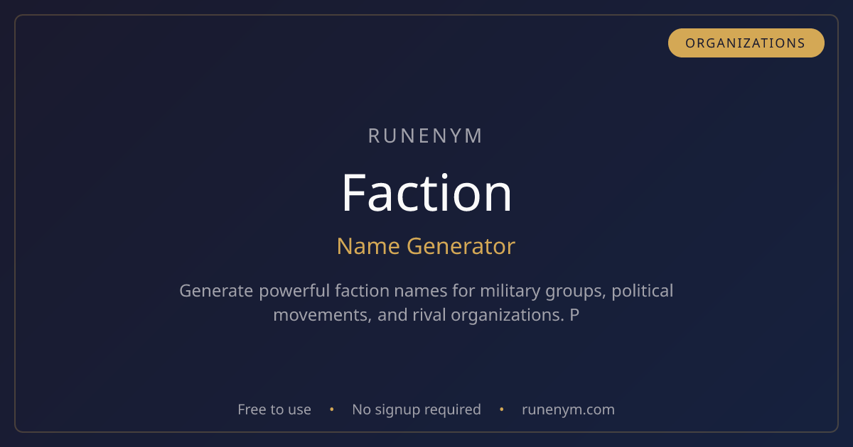Faction Name Generator - Runenym | Runenym
