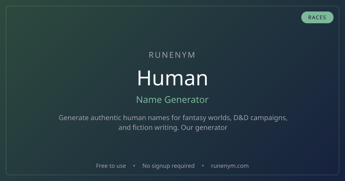Human Name Generator - Runenym | Runenym