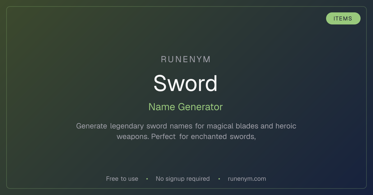Sword Name Generator - Runenym | Runenym